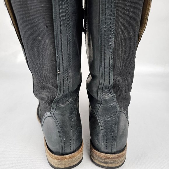 Lucchese Spirit Size 7 Women Annie Smokey Charcoal Leather Riding Tall Boot READ - Picture 14 of 16